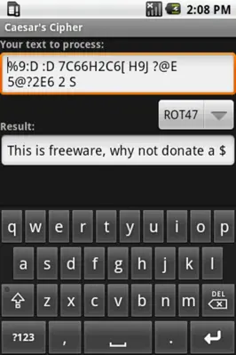 Caesars Cipher android App screenshot 1